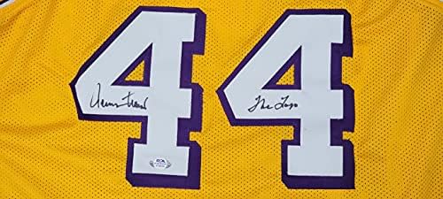 Jerry West Hand potpisao je autogramirano 44 Žuti dres La Lakers The logo PSA
