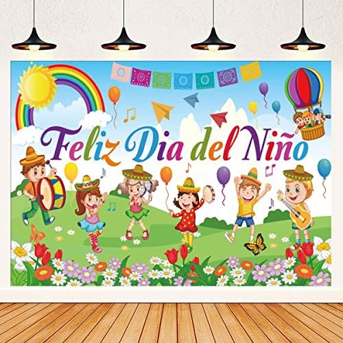 Pozadina zastave Dia Del Niño Feliz Dia Del Niño pozadina za Dan djeteta u Meksiku dekoracija dječje zabave za djecu, 71 x43 inča