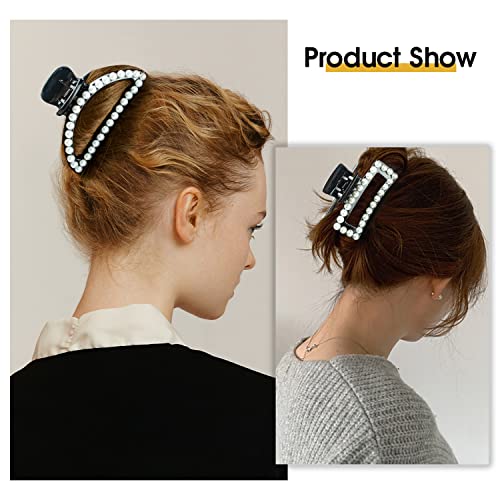 MAORULU 5 kom biserne kopče za kosu za žene i djevojke Styling kopče za kosu za debelu i tanku kosu čvrsto držanje neklizajuće srednje velike kopče za čeljusti hair accessories hair Barrette Clamps, Black