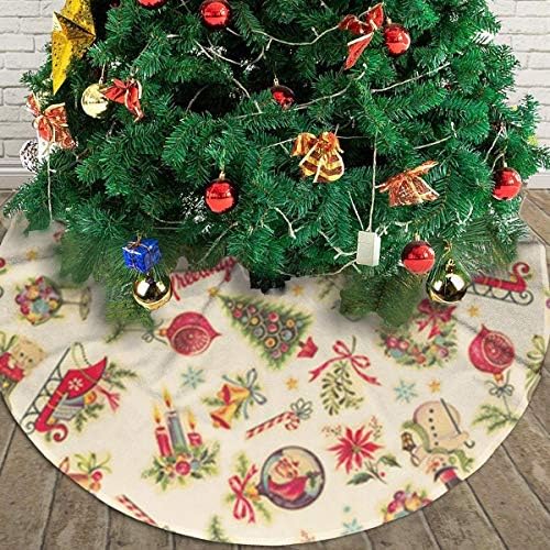 Lveshop Retro Božićne naljepnice Božićna suknja drva Luksuzna okrugla zatvorena vanjska mat rustikalna Xmas Tree Dekoracije za odmor (30 / 36 / 48 Tri veličine)