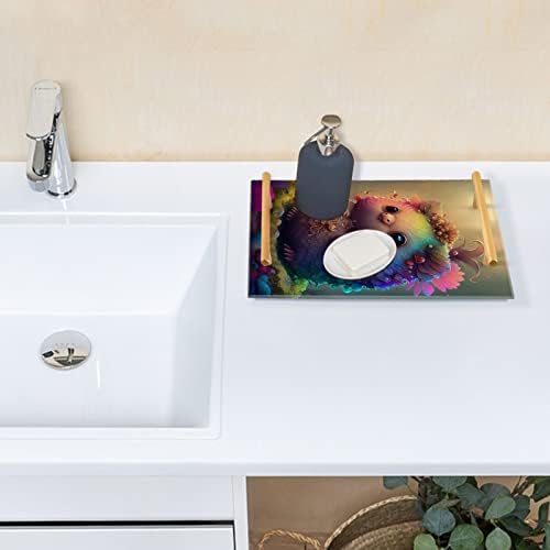 NFMILI Slatka šareno stvorenje Prajn rezanoakukuni akril u kupaonici ladice za posluživanje rezervnih dijelova za središnje djelatni kupatilo spavaća soba kuhinja dnevni boravak 7,9 × 11,8 u