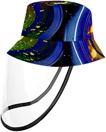Zaštitni šešir za odrasle sa štitom za lice, ribar šešir protiv sunca, svemir Galaxy Yin Yang Trassip