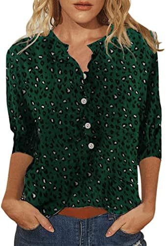 Jesen ljetna bluza za žensku odjeću 3/4 rukava Crewneck grafički krohit lounge bluza 2c 2c