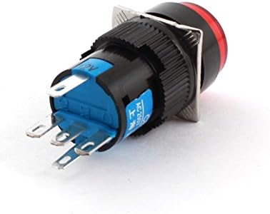 Aexit DC 12V kontrola električna crvena svjetiljka SPDT zaključavanje okruglog push gumba Switch W ženski spabov priključak