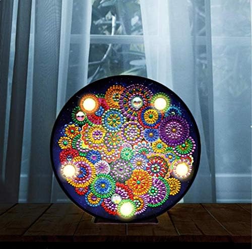 LED noćna svjetla s dijamantnim slikanjem Cull Bušilica Kristalno crtanje Kit Noćni svjetiljki zanat za zastruke za uređenje doma ili božićni pokloni 6.0x6.0inch
