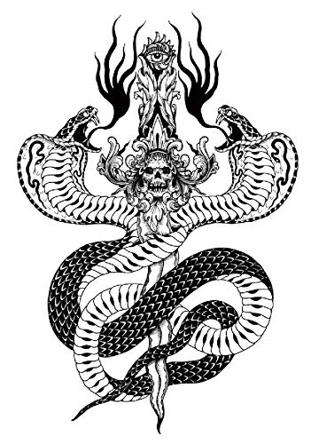 Yakago 15pcs Dagger Snake Privremene tetovaže za muškarce Dječaci Žene Djevojke