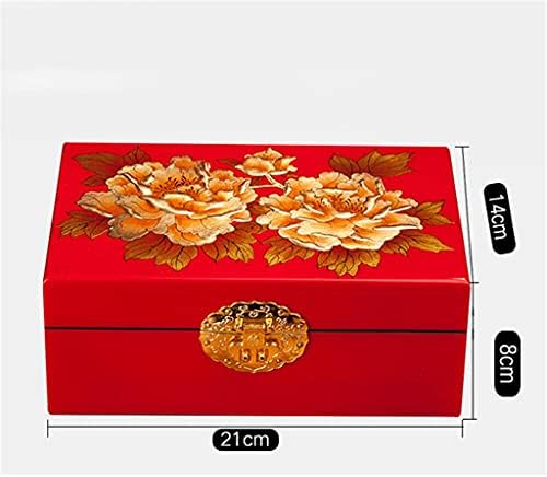 WODMB Retro nakit kutija Veliki kapacitet Kineski stil vjenčani poklon nakit s bravom