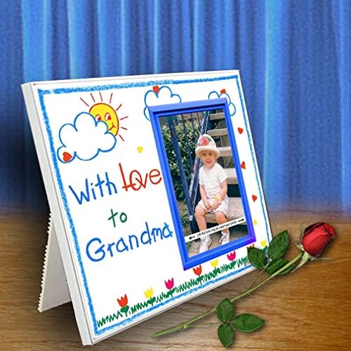 Okvir za slike za baku | Sa ljubavlju do bake | Klasični Crayola slatki okvir za slike | Mjere 8,25 x 7 u | Drži fotografiju od 3,5 x 5 inča | Lako za poštu