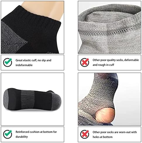 Covan Muški gležanj atletski nisko rezanje čarape za jastuke za prozračne sportske čarape za muškarce 8 pakovanja