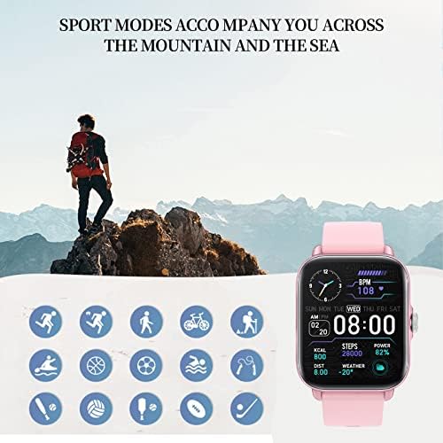 Delartsy Smart Watch, 1,7 inča za dodirnu ekranu Fitness Record SmartWatch, Bluetooth poziv, otkucaji srca, monitor za spavanje, pedometar,