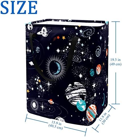 Galaxy Space Stars planete sa raketama Print sklopiva korpa za pranje veša, 60L vodootporne korpe za veš veš igračke skladište za