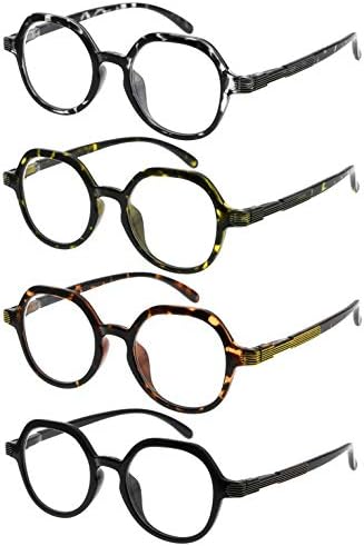 Eyekepper 4 Pakovanje retro dizajn naočare za žene čitanje - Vintage naočare za čitanje mali čitači sočiva muškarci +1,25