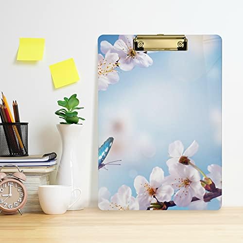 Cherry Blossoms zamagljeni plastični međuspremnik 9 x12.5 akrilne klipne ploče sa niskim profilom klip A4 pismo veličine teška tabla