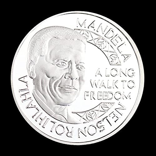 Mandela kolekcionarni srebrni suvenirni novčić uz šetnju do kolekcije slobode kreativni poklon ne redukutni komemorativni novčić