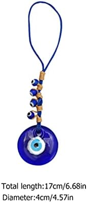 Nuobesty 2pcs Blue Evil Eye Decor Viseći turski navezni privjesak na navezu Dekorativni Lucky Turkish Eye Keychain Feng Shui Viseće ukrašavanje za kućni uredski automobil