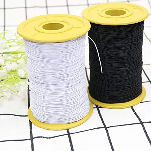CHENGYIDA bijeli & amp;Crni elastični konac za odjeću pribor za tkanine DIY Mašinska industrija elastični konac za šivanje Kalem elastični konac 547 Yard paket debljine 0,5 mm