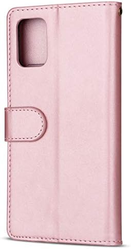ZTOFERA za Samsung A51 4G novčanik slučaj, Premium PU Koža Branik zaštitni poklopac torba Zipper džep Magnetic Flip Stand Case Cover za Samsung Galaxy A51 4G-Rose Gold