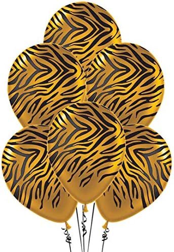 Pmu Zebra baloni PartyTex 11 inčni Premium Metalik zlato sa svim printom Crne zebra pruge Pkg/100