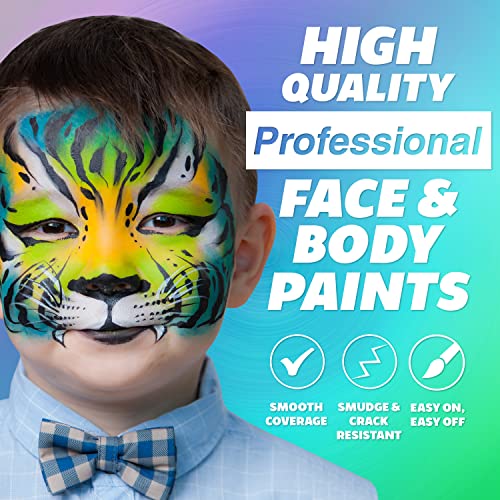 Kraze FX Basic Party Paleta boja za licu - Voda aktivirana, hipoalergeni, sef, ne otročna boju bojom za čišćenje Cosplay SFX Halloween Faces Paints Kit za djecu odraslih