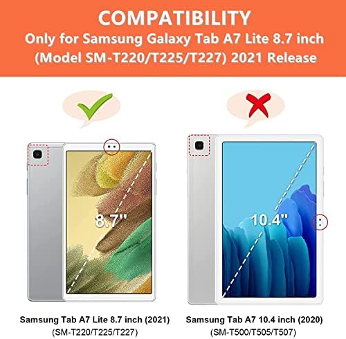 Icovercase kompatibilan sa Samsung Galaxy Tab A7 Lite 8.7 inča SM-T220 / T225 / T227, lagana mat prozirna mekana futrola za zaštitu TPU-a