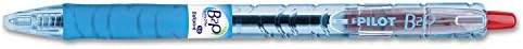 Pilot B2P boca-2-olovka reciklirana hemijska olovka, uvlačenje, srednje 1 mm, crvena mastila, prozirna plava bačva, desetak