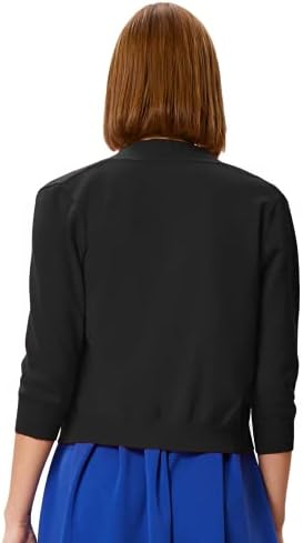 GRACE KARIN ženski kardigan sa 3/4 rukava pleteni džemperi ošišani otvoreni prednji Bolero…