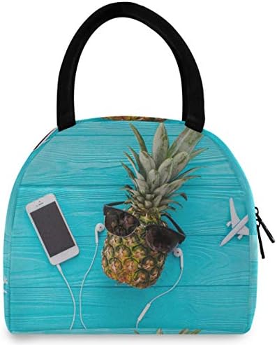 Izolovana torba za ručak za žene - ljetne slušalice na plaži od ananasa velike nepropusne torbe za ručak s naramenicama za radno domaćinstvo