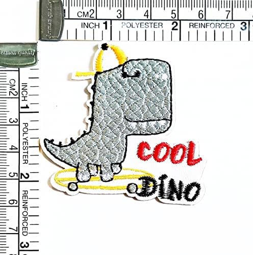 Kleenplus Dinosaur na Skateboard Cartoon djeca Djeca Moda Patch naljepnica zanatske zakrpe uradi sam aplikacija vezeni šivati gvožđe na Patch amblemu Odjeća kostim dodatak šivanje