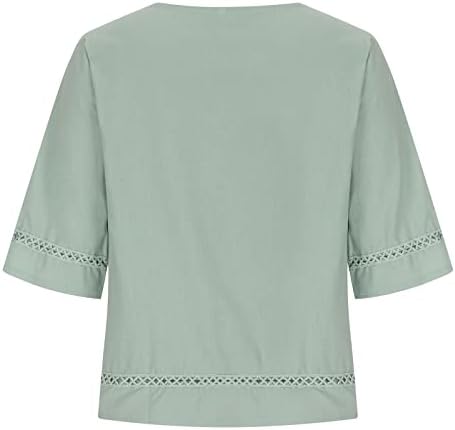 Jesen Ljetna bluza Girls 2023 Odjeća modna posteljina pamučna posada Crta ručak Basic Bluza Tee za djevojke CB