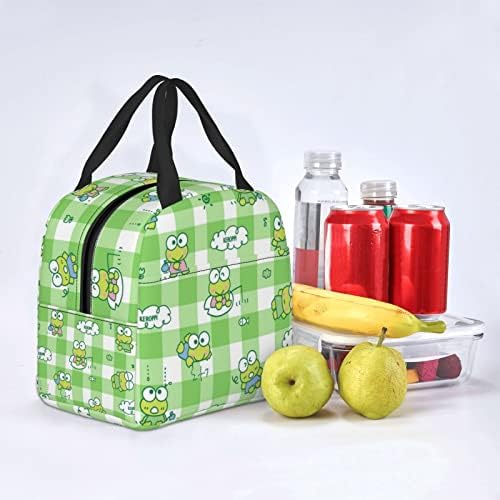 Baunieuk Cartoon izolovana kutija za ručak za dječake, torba za ručak Kawaii Frog Cooler, prenosiva posuda za ručak sa džepovima za