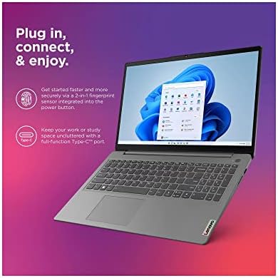 Lenovo Ideapad 3 15.6 inčni FHD Laptop, AMD Ryzen 5 5500U, 8GB RAM, 256GB SSD, Windows 11,Wi-Fi 6, Bluetooth 5, paket sa JAWFOAL
