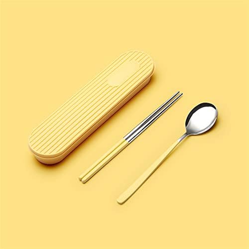 3kom / Set kašika viljuška štapići za jelo Set posuđa pribor za jelo posuđa 304 nerđajući čelik sa držačem za kutije prenosivi kuhinjski