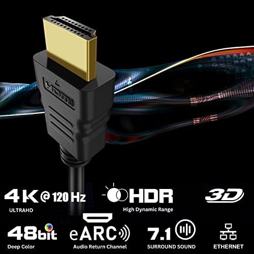 TNP HDMI kabel lijevi ugao 90 stupnjeva - HDMI 2.0 kabl, podržava uhd 4K 60Hz 2K 2160P Full HD 1080p Quad HD 1440p 3D ARC Ethernet
