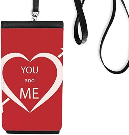Valentinovo crveno bijelo te i mi telefon novčanik torbica viseći mobilni torbica crnog džepa