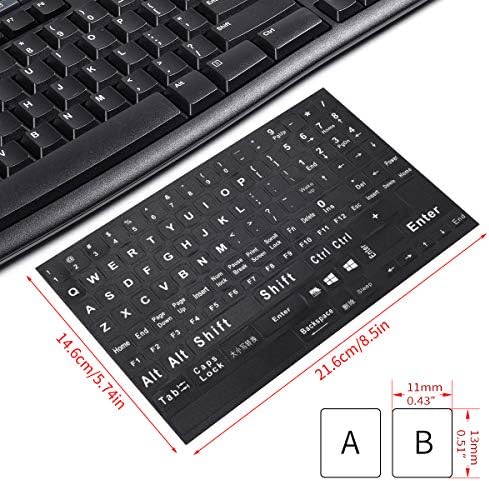 Univerzalne Engleske naljepnice za tastaturu kompjutersko pismo, zamjena puna Engleska crna pozadina sa velikim bijelim slovima naljepnice