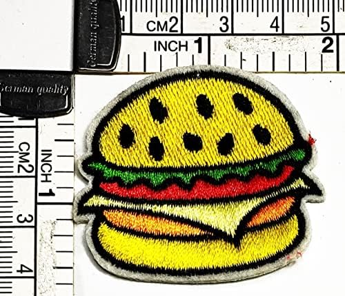 Kleenplus Hamburger šije željezo na vezenim zakrpama Cartoon Cheeseburger naljepnica Craft projekti dodatna oprema šivanje DIY amblem Odjeća kostim aplikacije značka