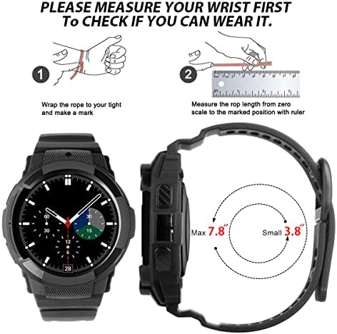 Aupvite kompatibilan sa Samsung Galaxy Watch Classic 4 sa futrolom 42 mm, čvrsta zaštitna futrola TPU sa kaišem za sat za Galaxy Watch Classic 4, zamjenski sportski remen za muškarce