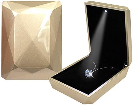 LamQee ogrlica kutija za angažman prijedloga godišnjica braka rođendan Valentinovo LED svjetlo baršun dijamant Privjesak Ogrlica skladište