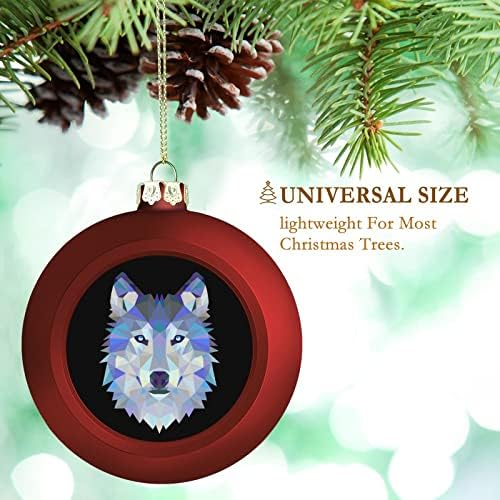 Geometrijski Wolf Božić kugle 2.4 Božić Tree Hanging ukrasi za dekoracije Holiday Party
