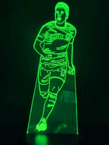 Jinnwell 3D Football Soccer Sport noćna lampa iluzija Led 7 promjena boje dodirni stol za presvlačenje Stolne lampe akrilna ravna