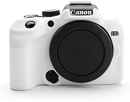 MUZIRI KINOKOO EOS R10 futrola, silikonska zaštitna futrola-kompatibilna za Canon EOS R10 kameru - lagana meka gumena torbica za lako nošenje-Bijela