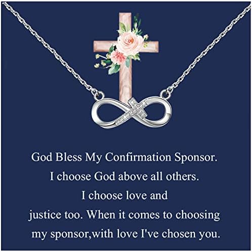 FEELMEM potvrda sponzor ogrlica God Bless my potvrda sponzor poklon Katolička Mentor zahvalnost pokloni za kuma Hvala vam za sponzora