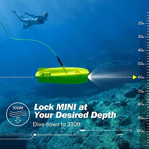 DFERGX Podvodni drone Mini 4K ultra HD podvodni drožan sa pregledom u stvarnom vremenu Pregled fotoaparata Daljinski upravljač Podesiva zaključavanje nagiba 100 metara Podvodna fotografija ROV