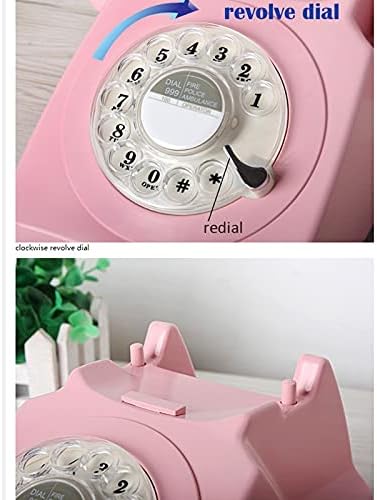 UxZDX Cujux Europe Style Revolve Dial Vintage fiksne telefonski plastični kućni ured Retro žičana fiksni telefon