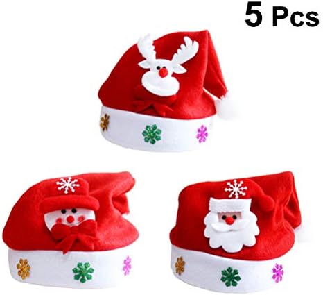 Kesyoo Božić šešir Unisex Božić šešir 5kom treperi Božić šešir svjetlosni Božićna glava ukras za djecu