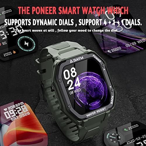 Yiisu Smart Satovi, 1,69 inčni pametni sat za iOS i Android telefone, 3atm Fitness Watch Tracker, krvni kisik krvni pritisak, srce