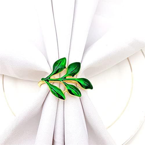 Uxzdx Cujux 10pcs Hotel Green Leaf Sapkin prsten Kineski salveta za spavanje prsten za trpezarije za trpezarije (boja: a, veličina