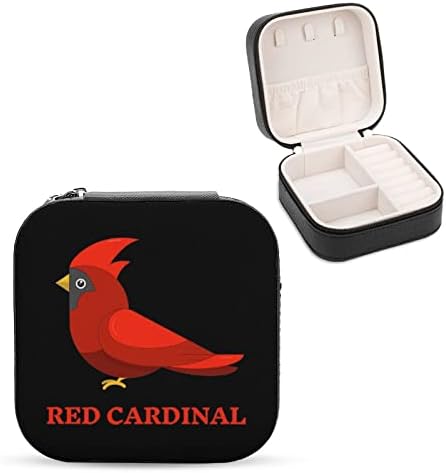 Crveni kardinalni okviri za nakit PU kožni prenosivi zaslon Držač kutije Mini futrola za žene poklon