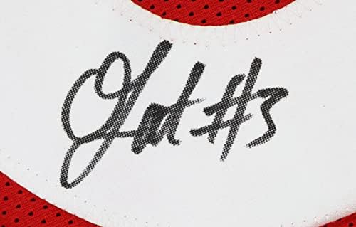 Olakunle Fatukasi Rutgers Scarlet Knights potpisani autografirani crveni br. 3 Prilagođeni dres JSA COA