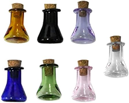 7pcs mini trokut staklene boce prazne bočice malene tegle sa čep za čepove želeći boca za boce boce boca ukrasna boca za umjetničke diy obrtni poklon, slučajna boja
